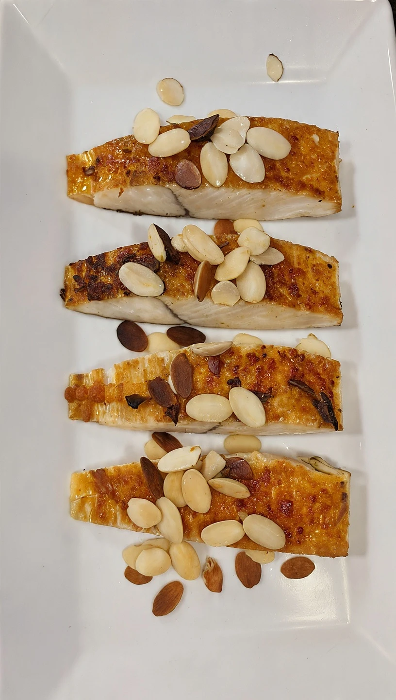 Roasted White Fish With Lemony Almondine