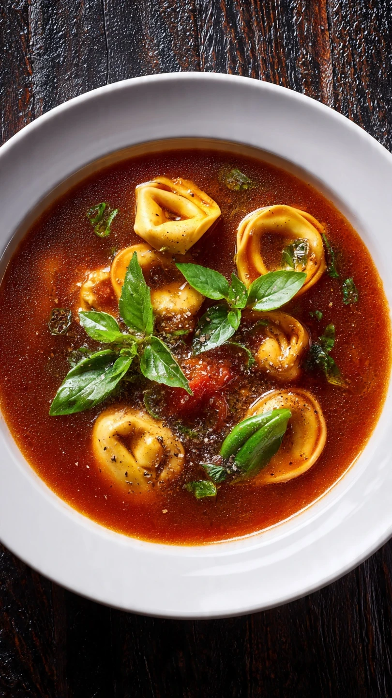 Slowcooker Chicken Tortellini Tomato Soup