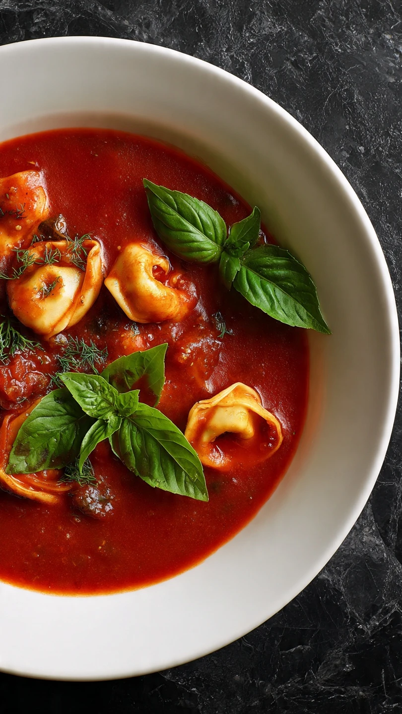 Slowcooker Chicken Tortellini Tomato Soup