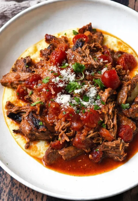 Slow Cooker Pork Puttanesca Rag