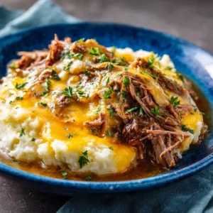 Slow Cooker Steak and Cheddar Potato Casserole