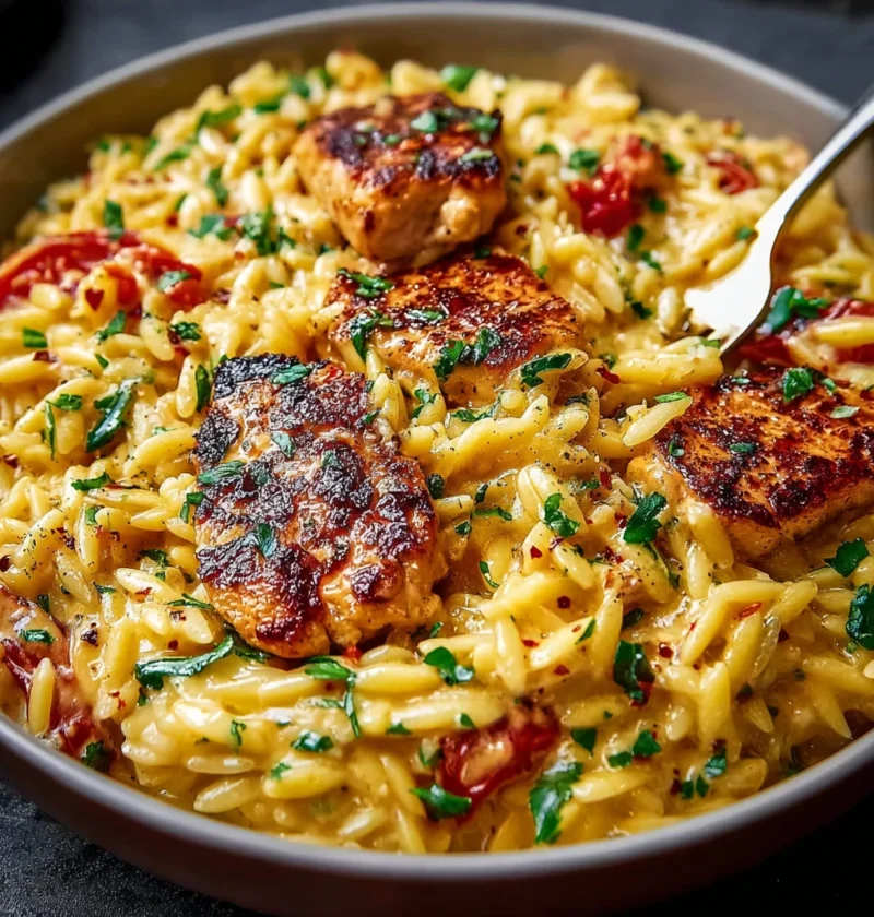 One Pot Cajun Chicken Alfredo Orzo Bursting Flavor