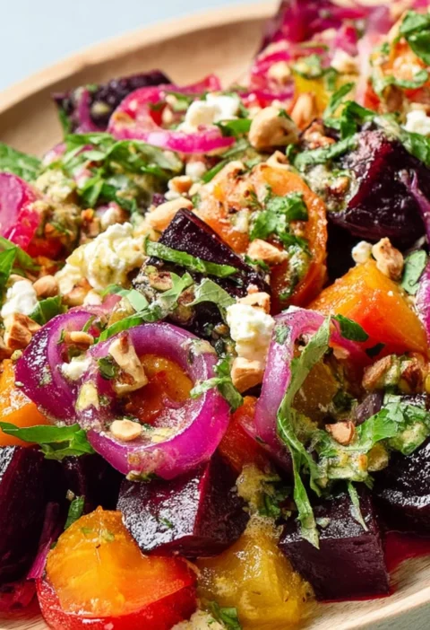 Crunchy Nut Beet Salad Vibrant Beets Citrus Vinaigrette