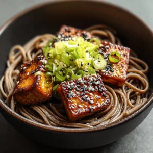 Delicious Sesame Soba Noodles with Crispy Tofu Recipe