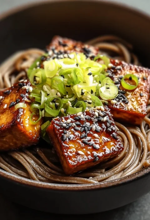 Delicious Sesame Soba Noodles Crispy Tofu Recipe