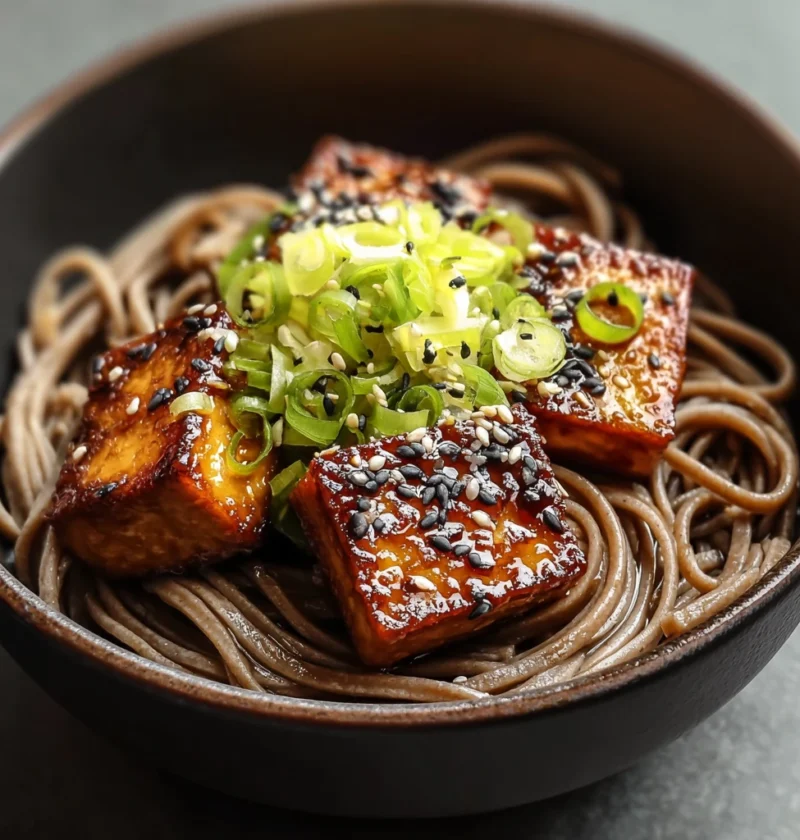 Delicious Sesame Soba Noodles Crispy Tofu Recipe