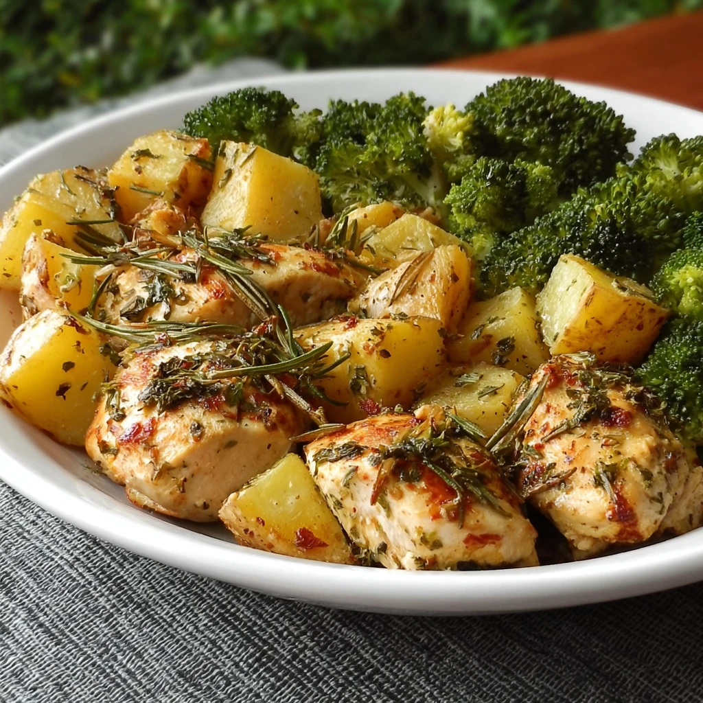 Easy Herb-Roasted Chicken with Potatoes and Broccoli