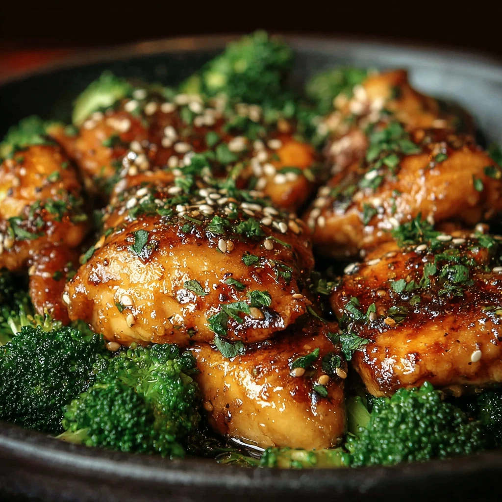 Garlic Chicken with Broccoli and Spinach