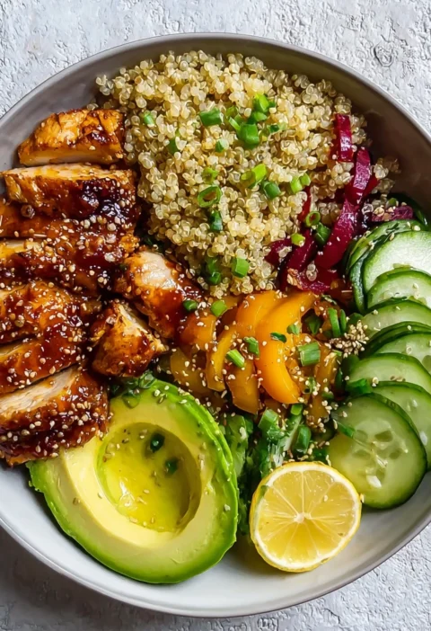 Grill Flavor Hot Honey Chicken Quinoa Bowls Delight
