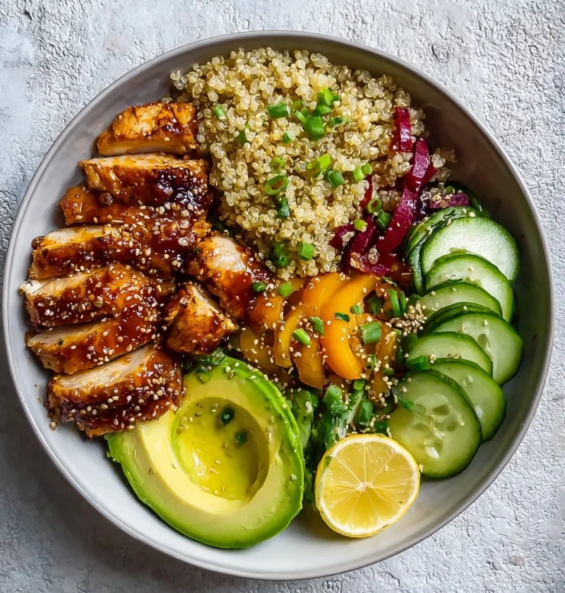 Grill Flavor Hot Honey Chicken Quinoa Bowls Delight