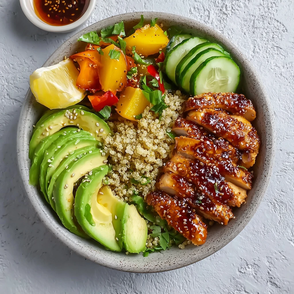 Grill Flavor Hot Honey Chicken Quinoa Bowls Delight
