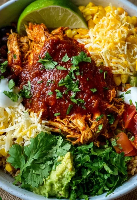 High Protein Chicken Enchilada Bowls