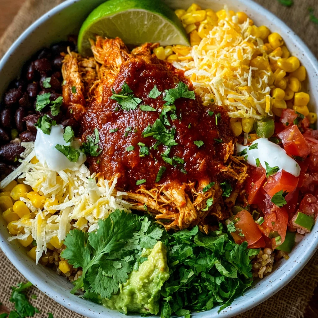 High Protein Chicken Enchilada Bowls
