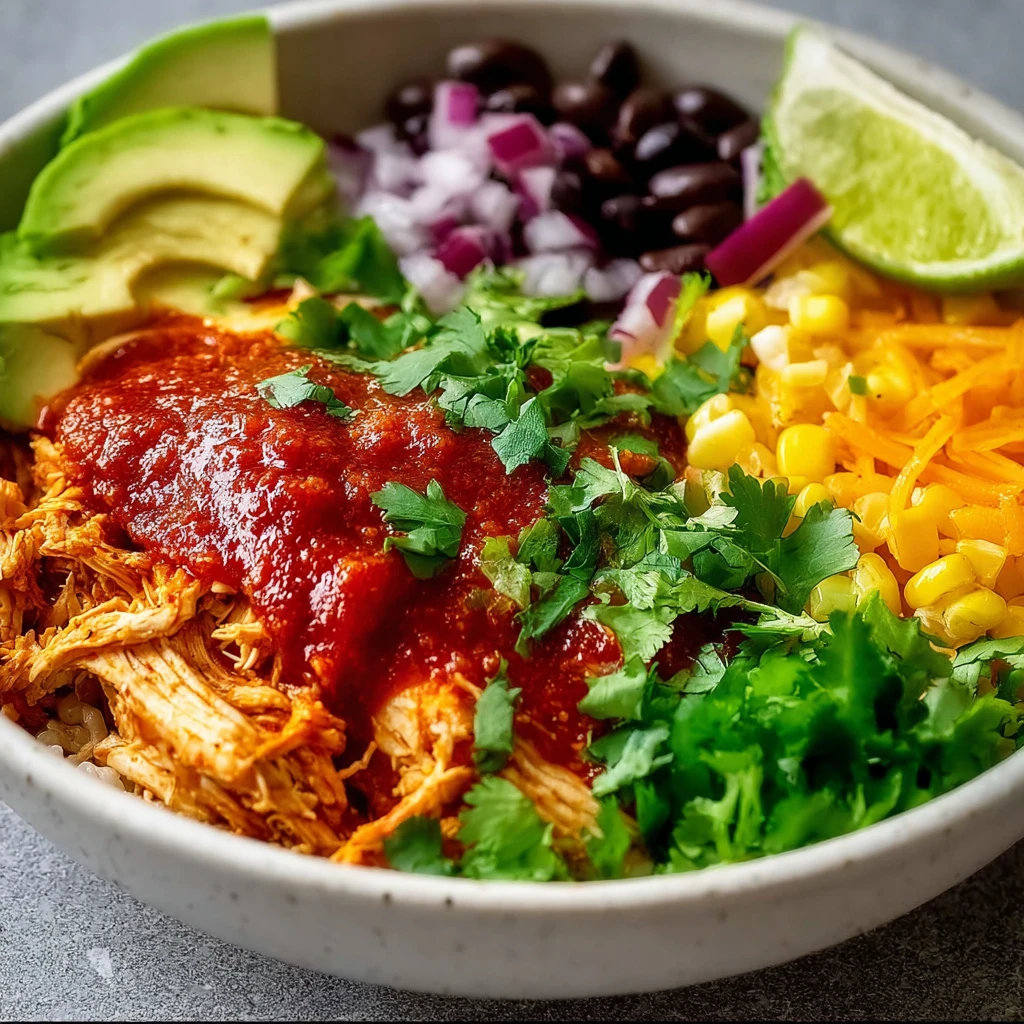 High Protein Chicken Enchilada Bowls