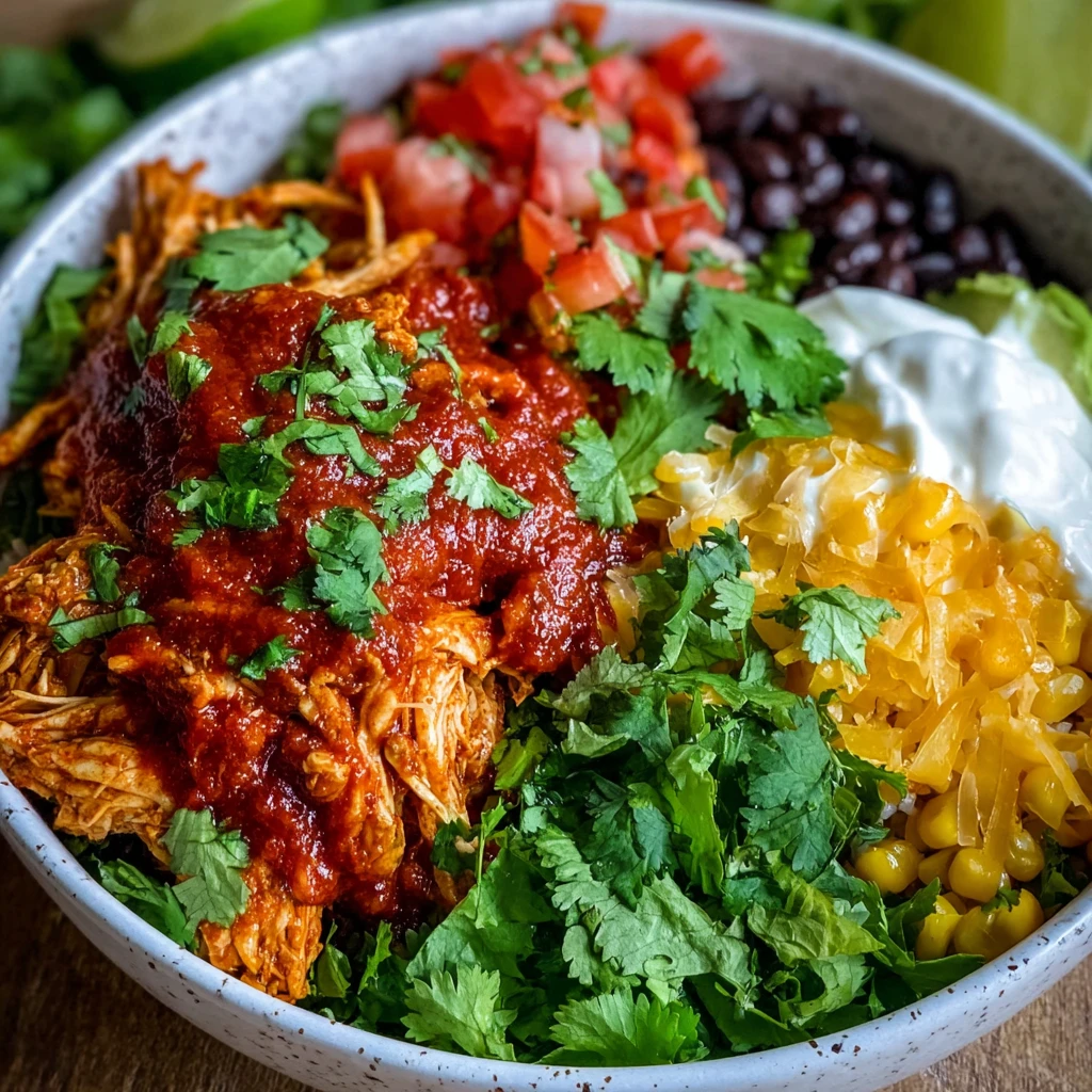 High Protein Chicken Enchilada Bowls