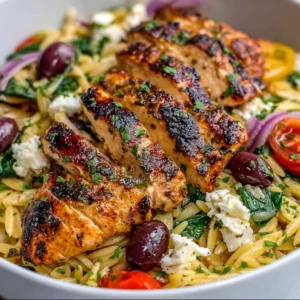 High-Protein Mediterranean Chicken Orzo