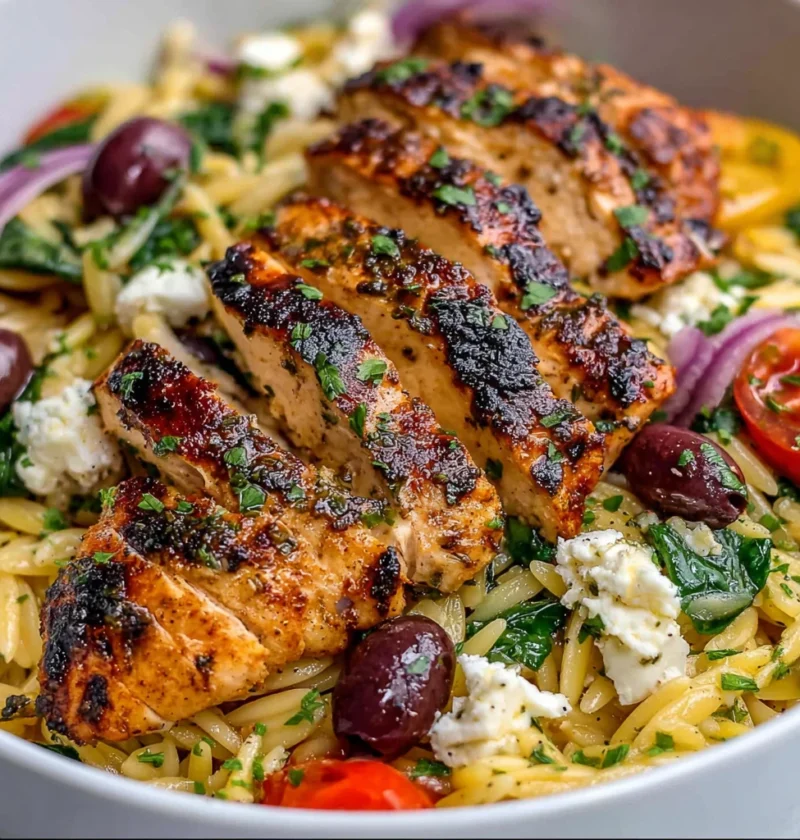 Highprotein Mediterranean Chicken Orzo