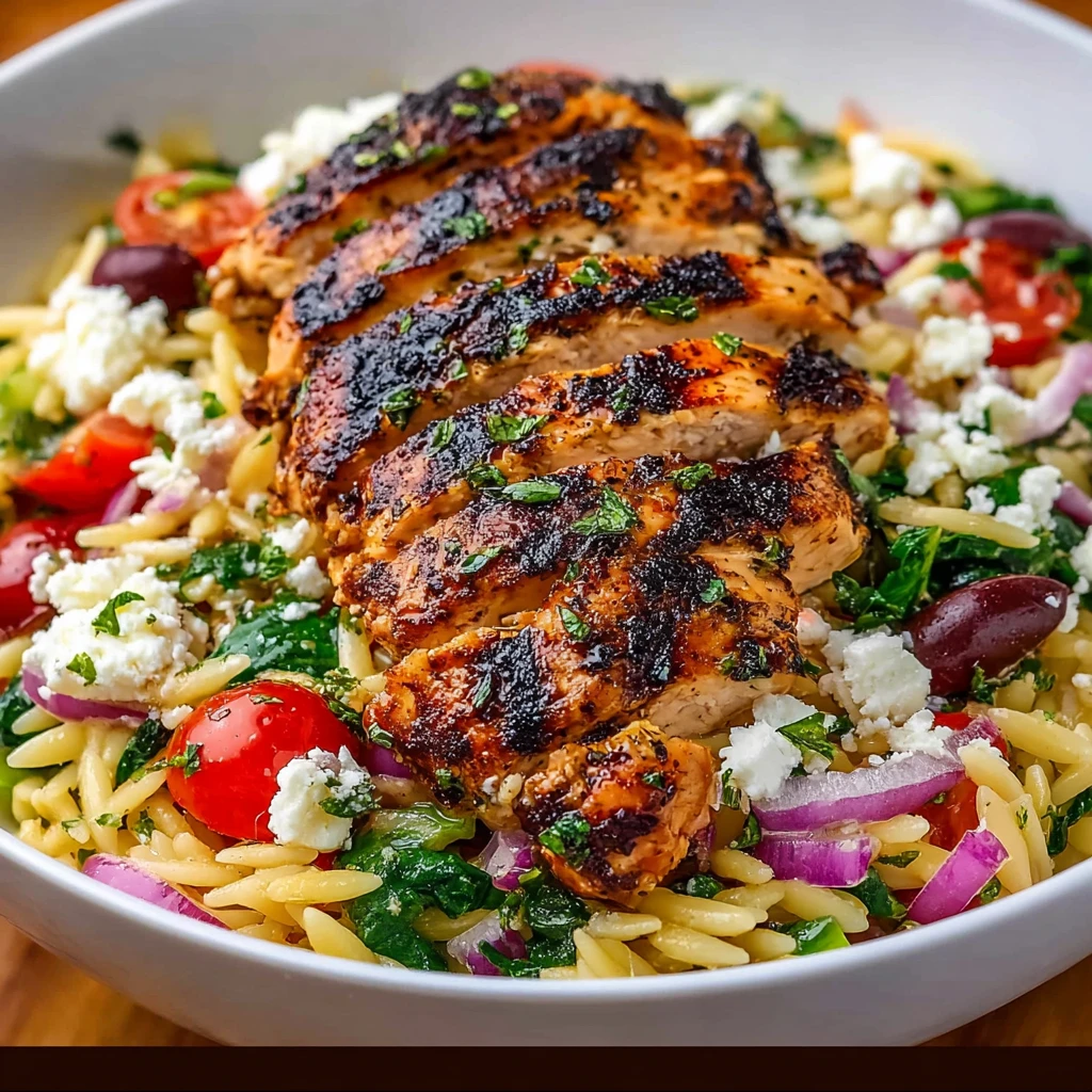 Highprotein Mediterranean Chicken Orzo