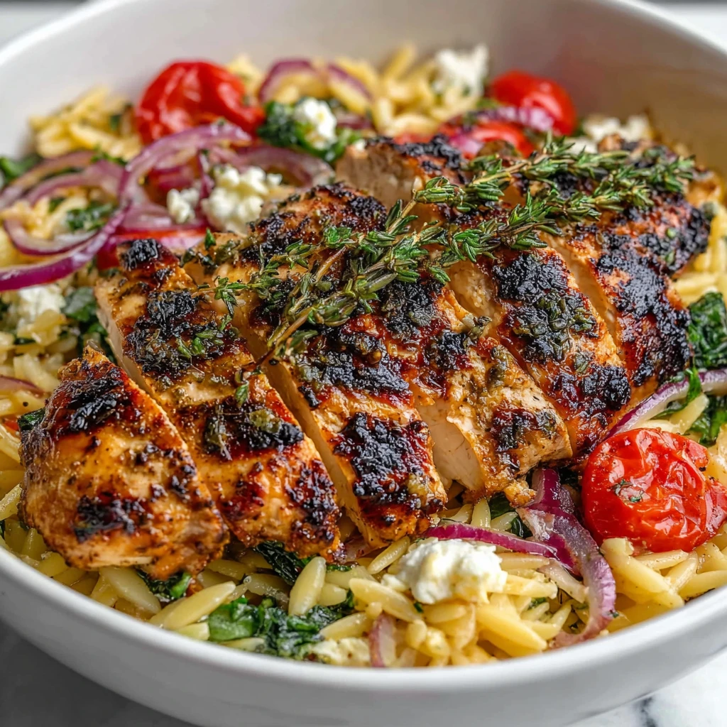 Highprotein Mediterranean Chicken Orzo