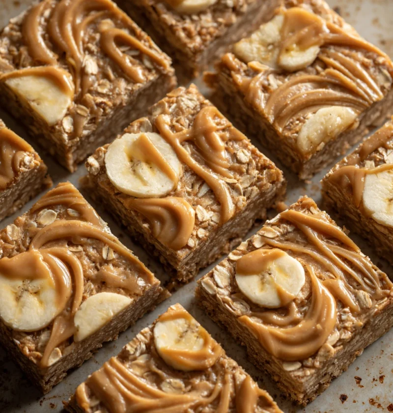Highprotein Peanut Butterbanana Oatmeal Bars