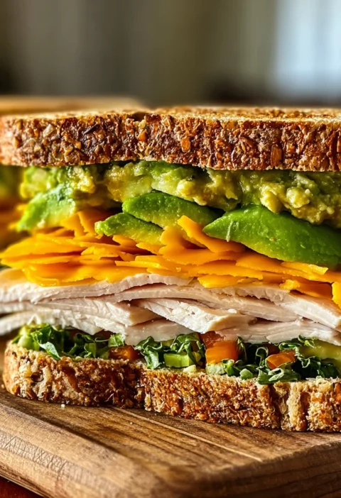 Light Creamy Turkey Avocado Grinder Sandwich Perfection