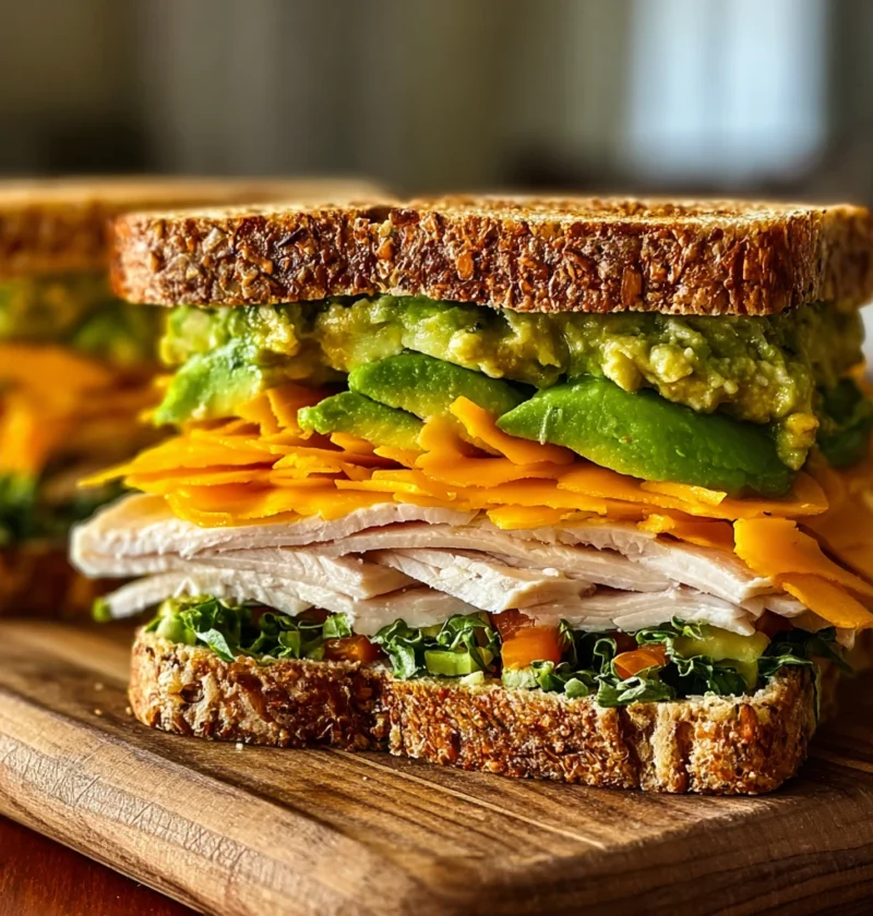 Light Creamy Turkey Avocado Grinder Sandwich Perfection