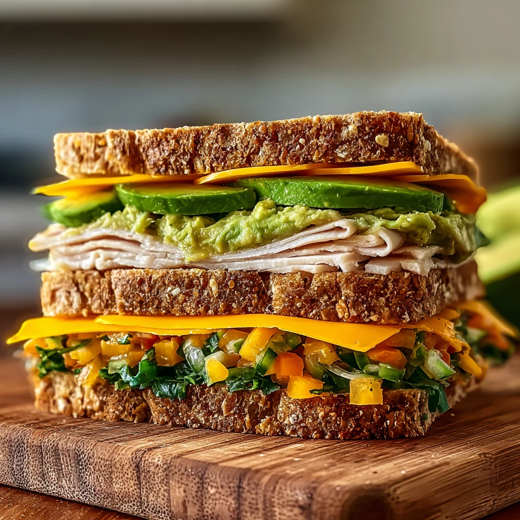 Light Creamy Turkey Avocado Grinder Sandwich Perfection