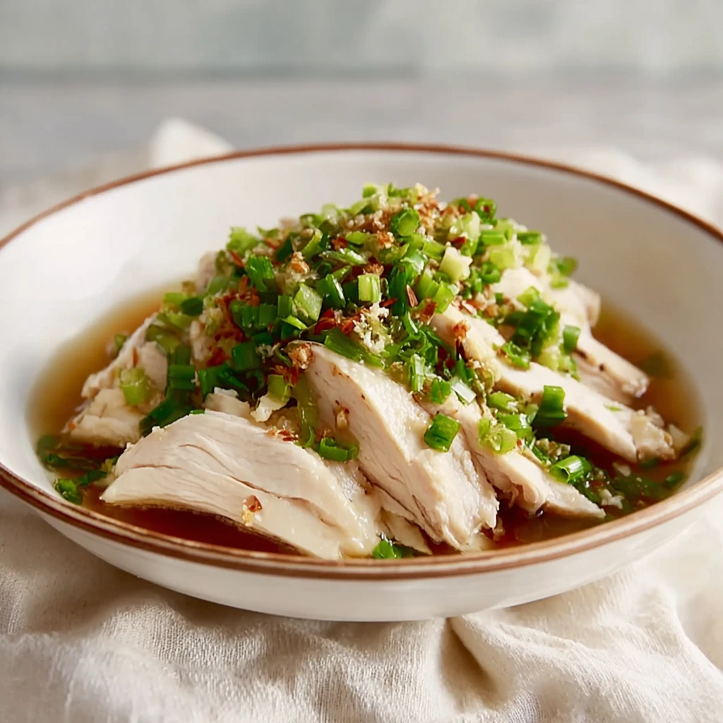 Poached Chicken Ginger Scallion Sauce Flavor Lovers