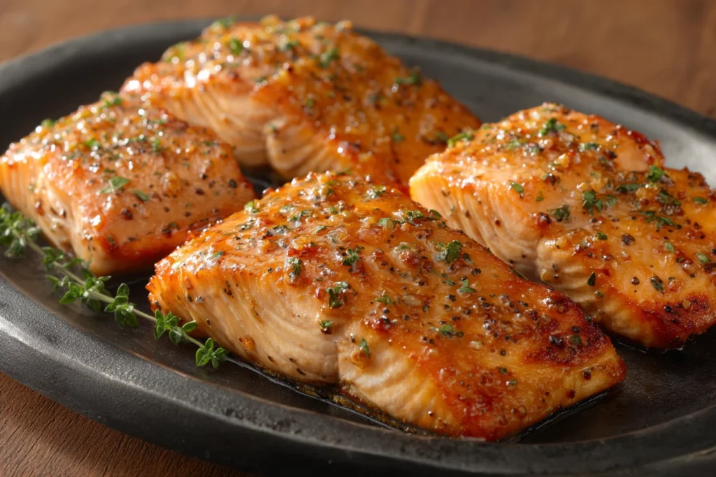 Roasted Salmon Glazed With Brown Sugar and Mustard