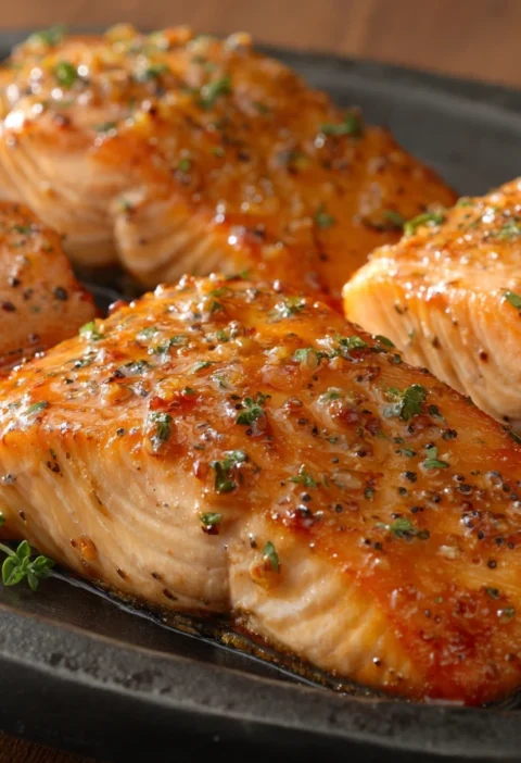 Roasted Salmon Glazed Brown Sugar Mustard