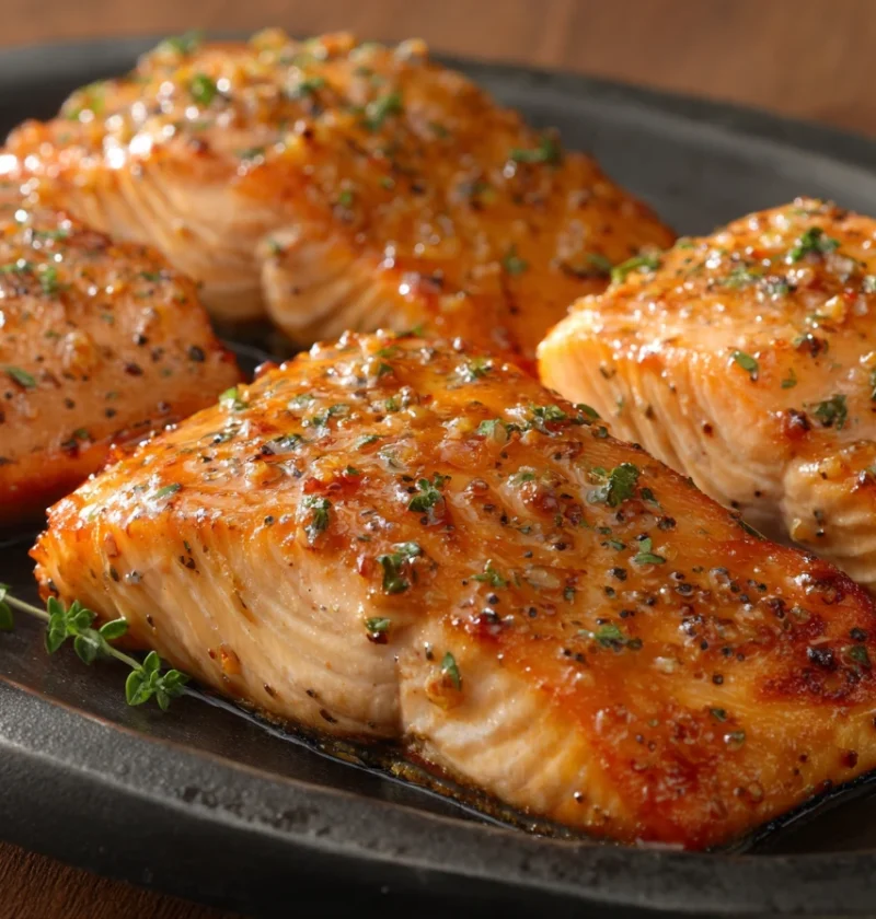 Roasted Salmon Glazed Brown Sugar Mustard