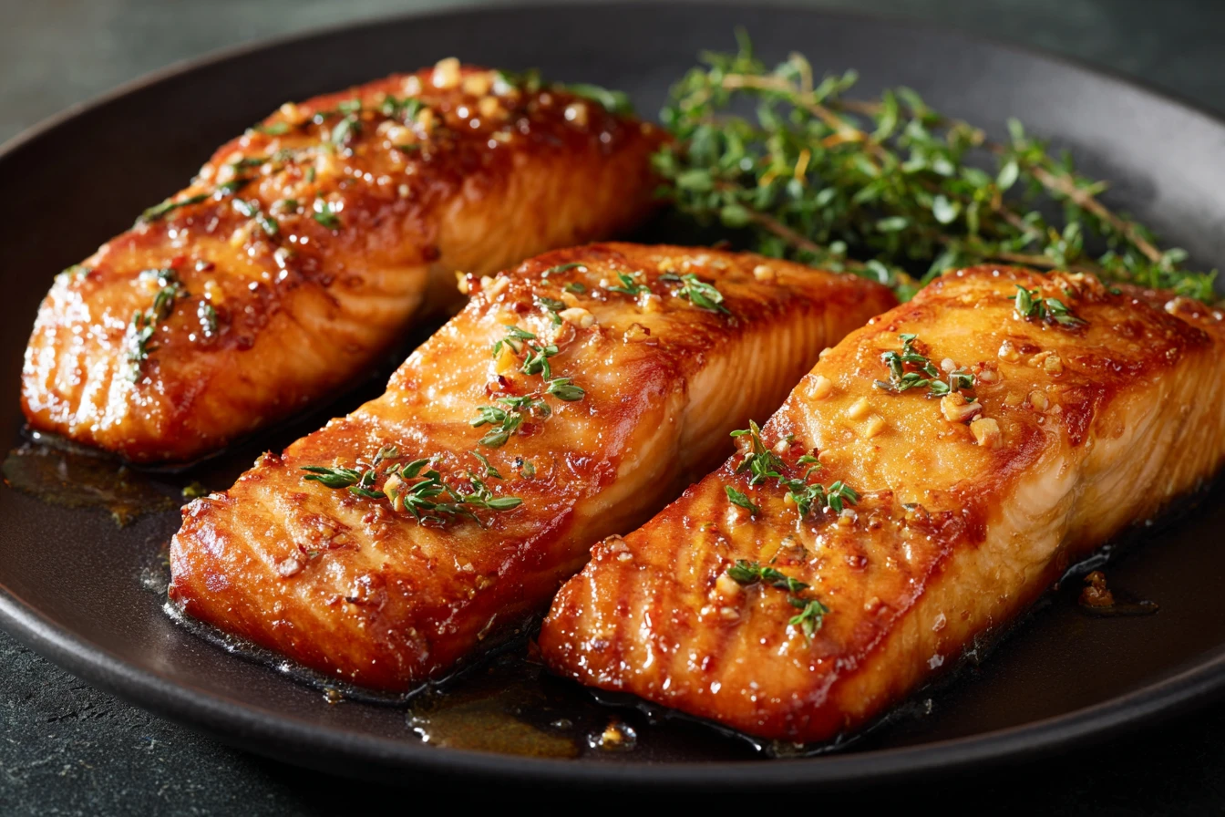 Roasted Salmon Glazed Brown Sugar Mustard