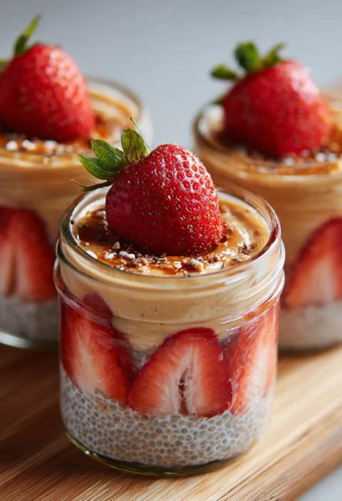 Strawberrypeanut Butter Chia Pudding