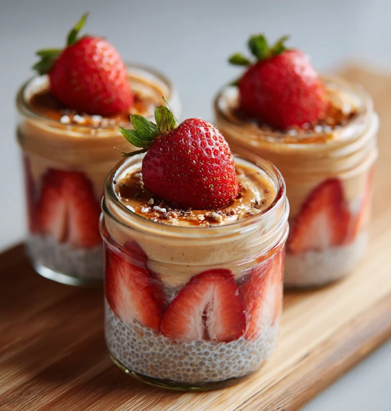 Strawberrypeanut Butter Chia Pudding