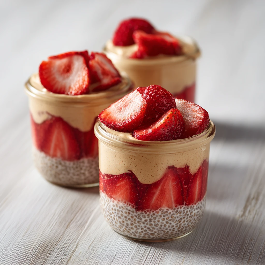 Strawberrypeanut Butter Chia Pudding