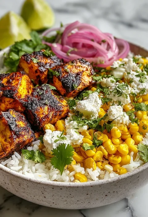 Street Corn Chicken Rice Bowl