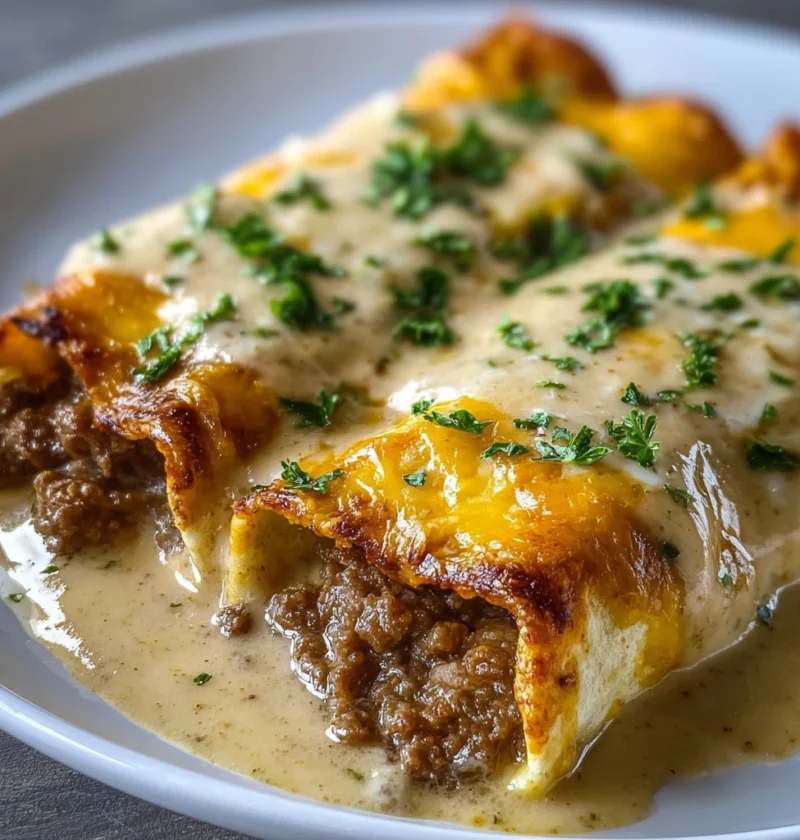 Breakfast Enchiladas Sausage Gravy Brunch Recipe