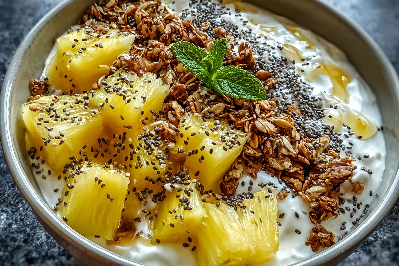 Cottage Cheese Pineapple Granola Bowl