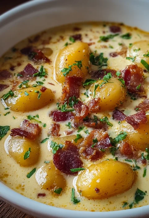 Creamy Bacon Cheddar Gnocchi Soup Warm Your Soul