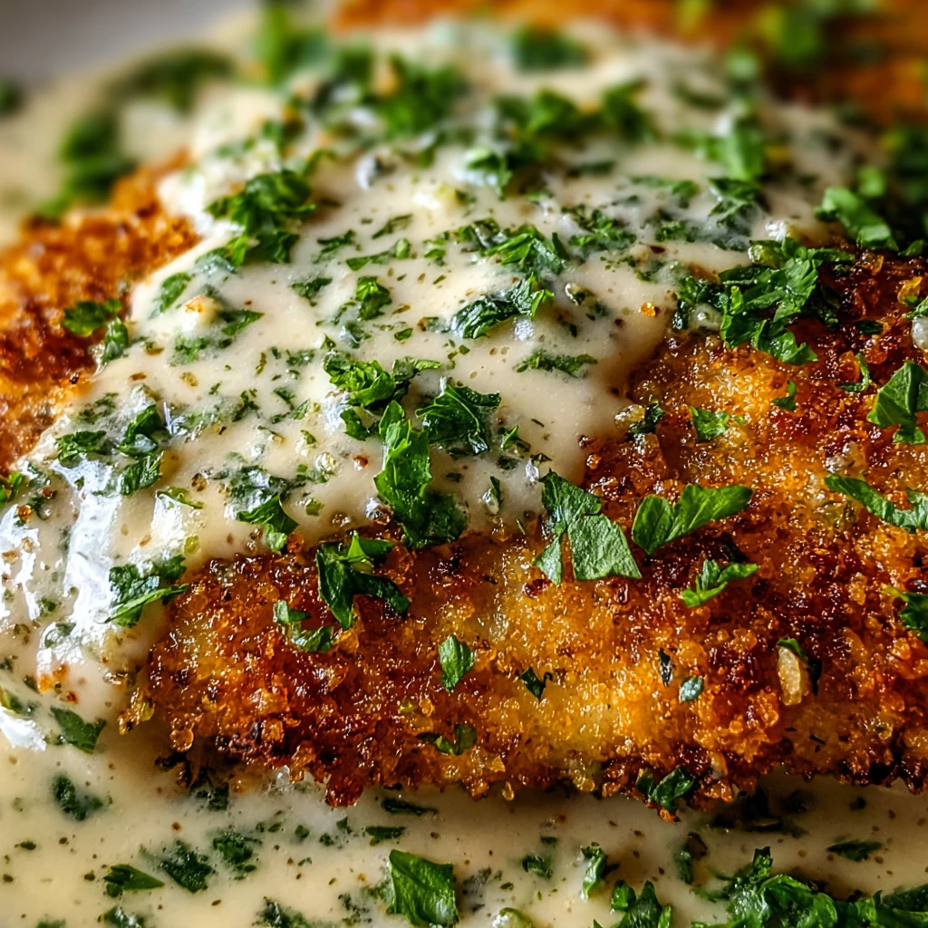 Crispy Herb-Crusted Chicken Romano with Creamy Sauce Delight