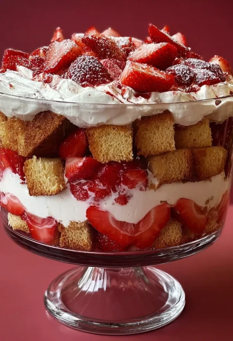 Galentines Strawberry Shortcake Trifle
