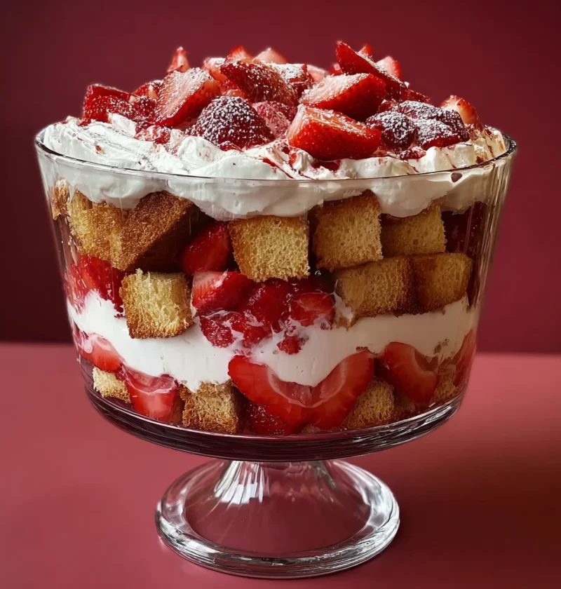 Galentines Strawberry Shortcake Trifle