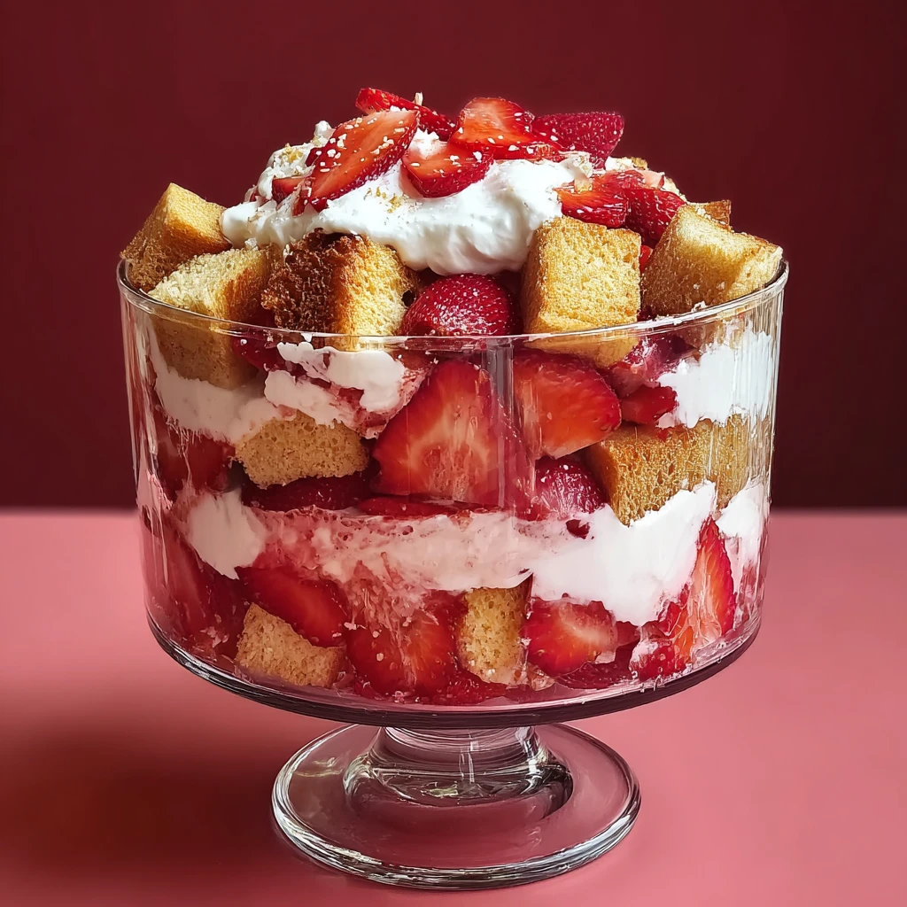 Galentines Strawberry Shortcake Trifle