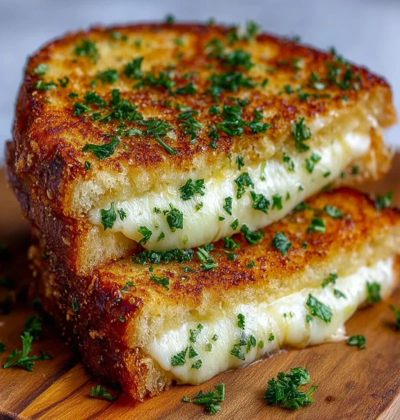 Garlic Bread Grilled Cheese Crispy Cheesy Comfort Food