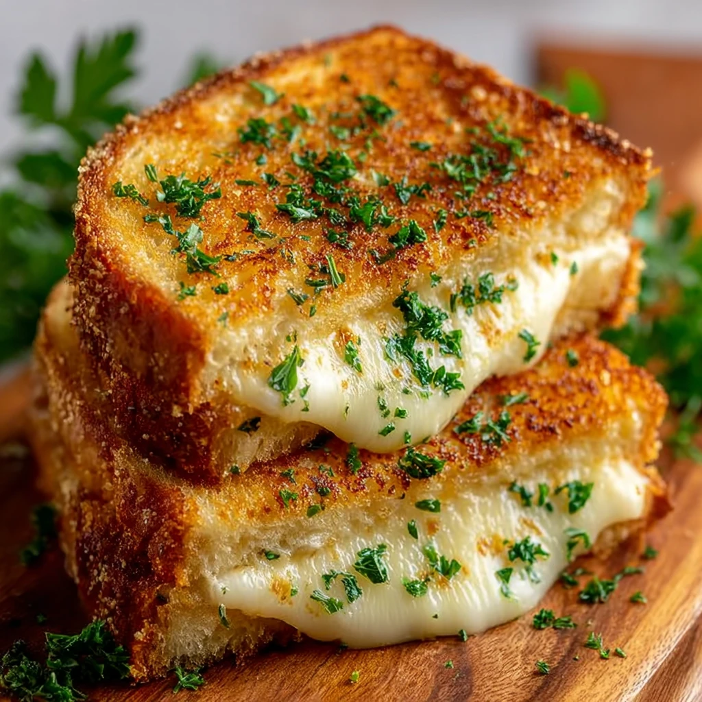 Garlic Bread Grilled Cheese Crispy Cheesy Comfort Food