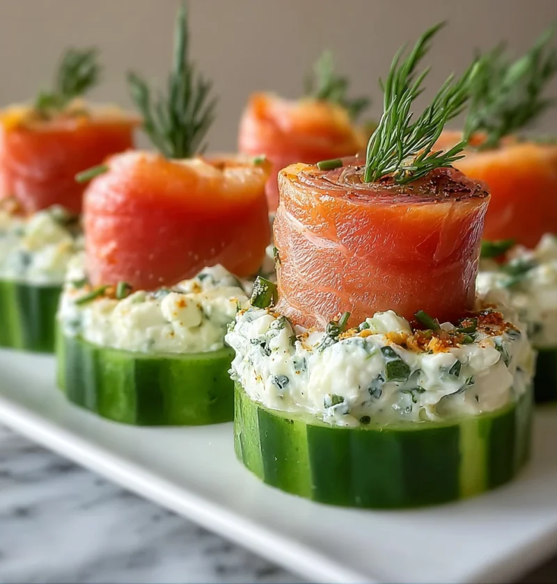 Keto Smoked Salmon Cucumber Bites