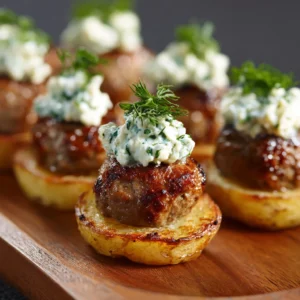 Mini Greek Meatball Bites with Tzatziki – Perfect Party Appetizer or Light Dinner