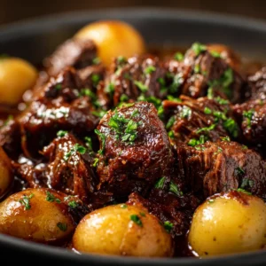 Slow Cooker Garlic Butter Beef with Potatoes – Tender, Rich & Hands-Free Comfort