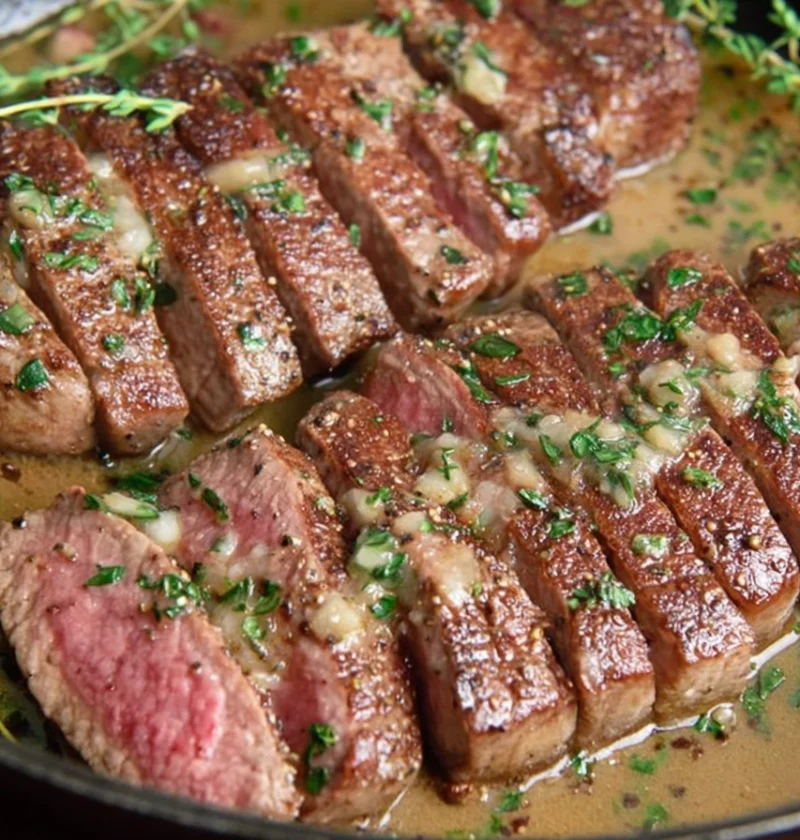 Succulent New York Strip Steaks Horseradish White Wine