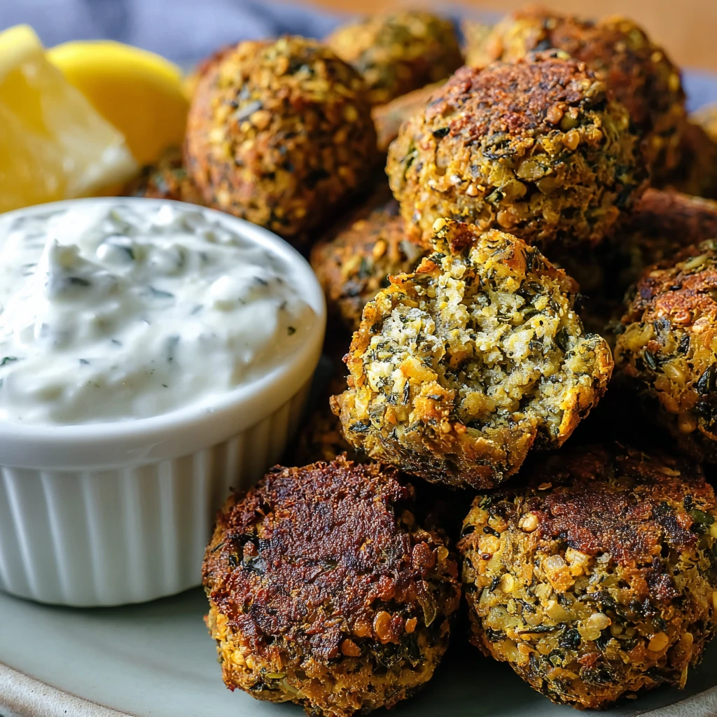 Baked Greek Lentil Meatballs with Tzatziki – Easy High-Protein Dinner